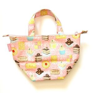 Harrods Pink Pastry Sweets Print Lunch Tote Bag